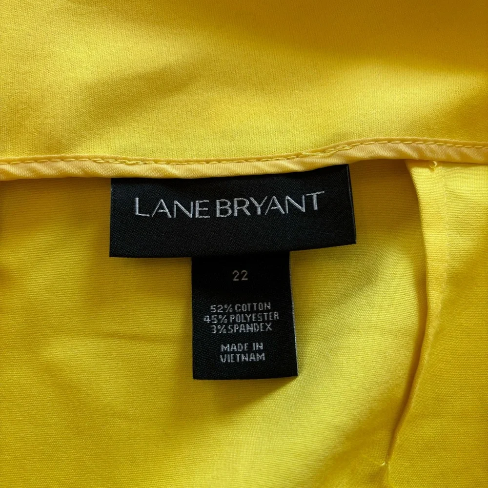 Lane Bryant Yellow Fit and Flare Mini‎ Skirt Plus Size 22 Stretch Cotton Blend